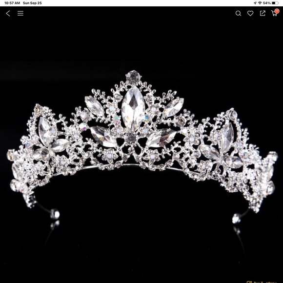 Wedding Crown  Tiara SILVER - Picture 3 of 13